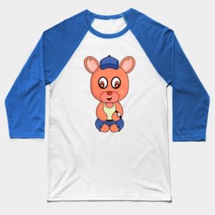 A Bear wearing cute clothes and accessories Baseball T-Shirt